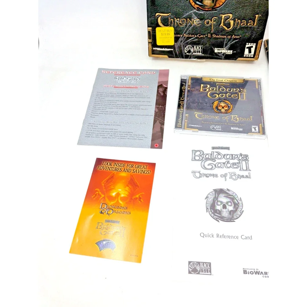 Baldur's Gate II: Throne of Bhaal (PC, 2001) BIG BOX Complete Fast Ship